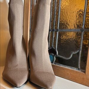Zara Beige Sock Boots